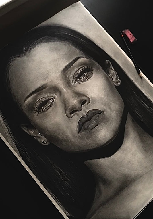 Original Rihanna Portrait Drawing