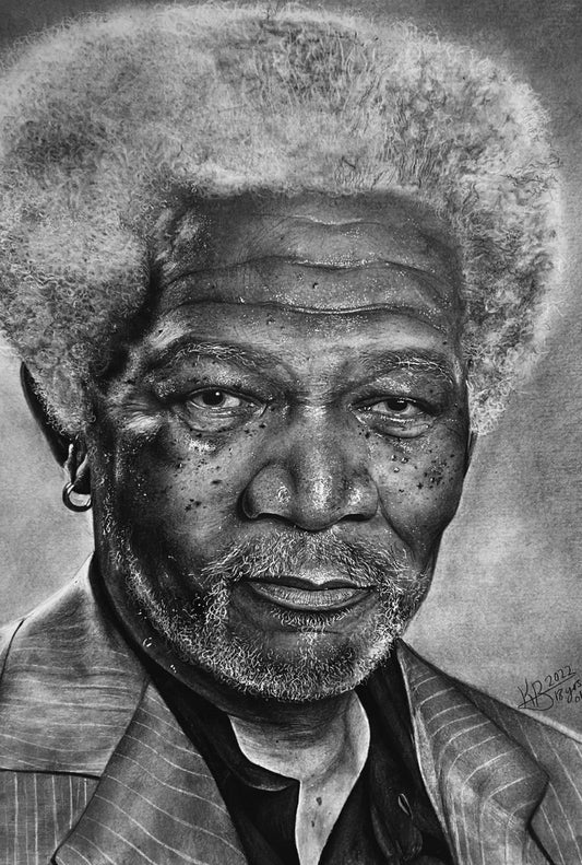 Original Morgan Freeman Portrait Drawing